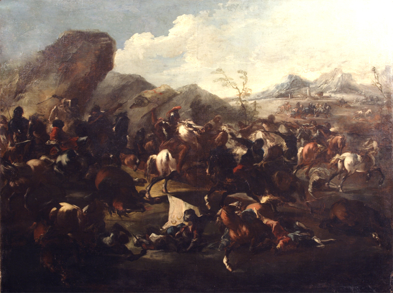 Francesco Maria Raineri Battle among Christians and Turks. Oil-painting,